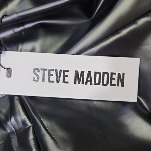 Steve Madden Revolve Skinny Dip Black Faux Leather Pants XS Stretch Academia - Picture 7 of 12